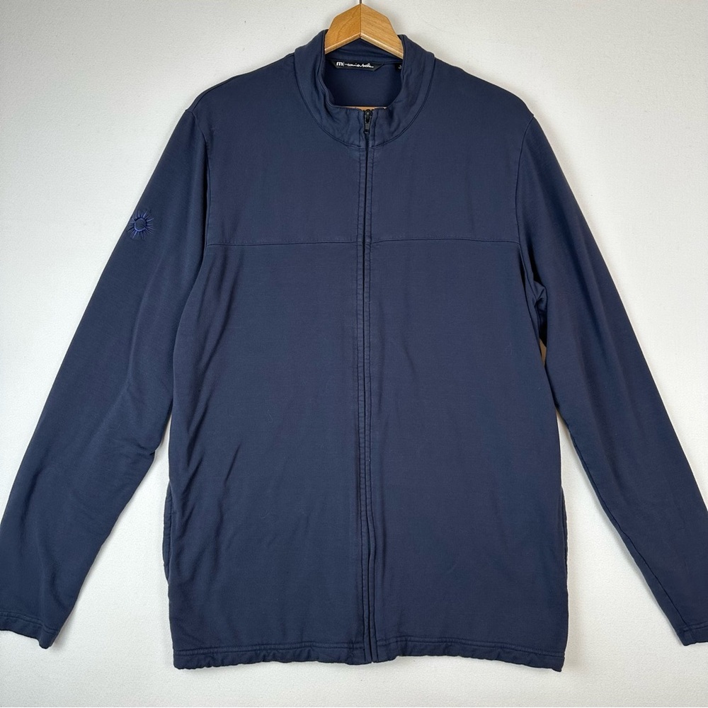 Travis Mathew Newport Knit Full Zip Collared Sweatshirt Golf Athleisure
